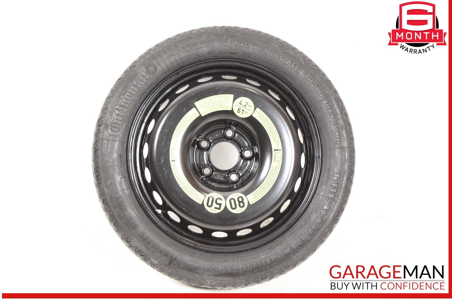 10-17 Mercedes W207 E400 C250 Coupe Donut Spare Tire Wheel Rim 135 80 17" OEM
