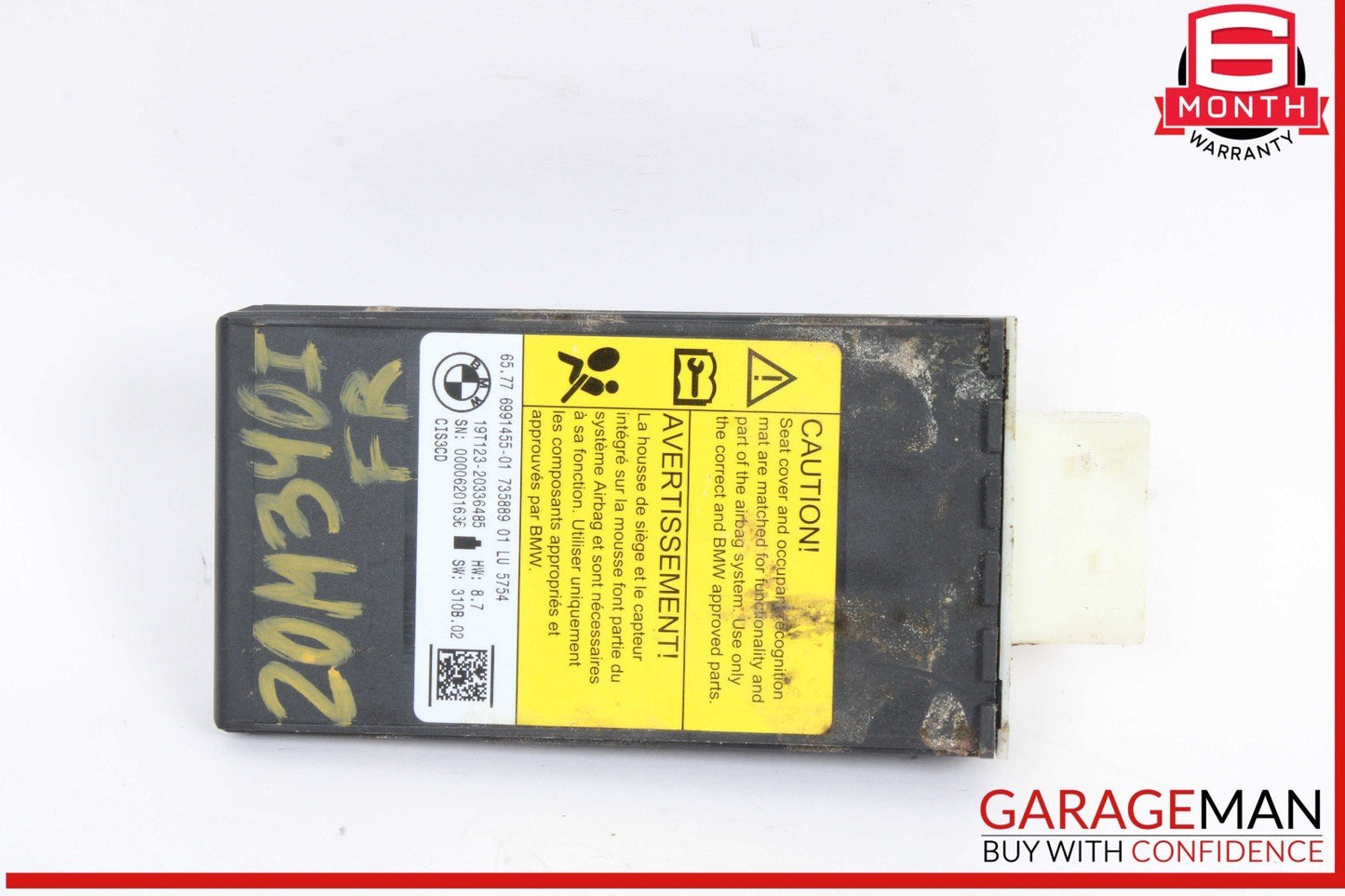 19-24 BMW M340i G20 Front Right Passenger Side Seat Occupancy Sensor Module OEM