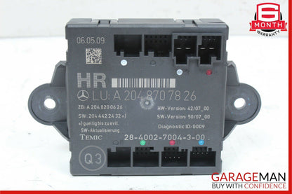 09-15 Mercedes X204 GLK350 Rear Right Passenger Side Door Control Module Unit