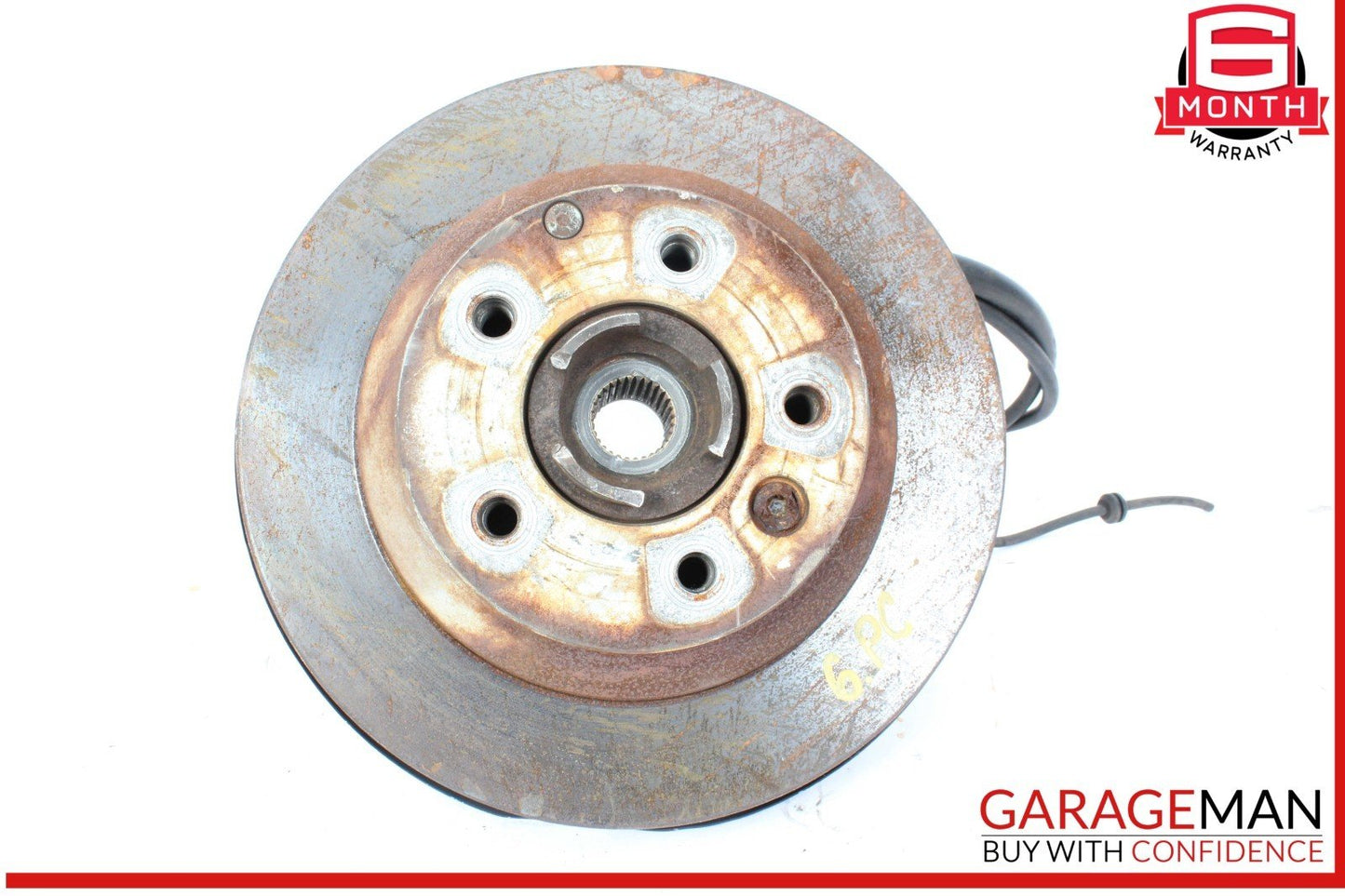 03-10 Porsche Cayenne 955 957 Rear Left Spindle Knuckle Wheel Hub w/ Rotor Disc