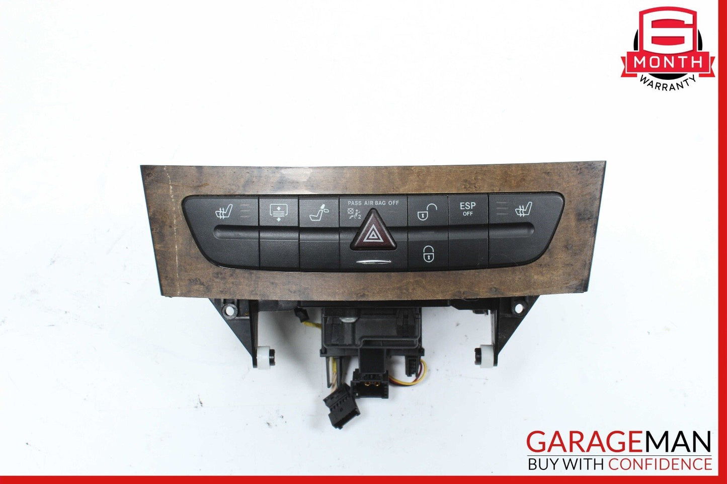 03-09 Mercedes W211 E350 4MATIC Hazard Light Door Lock Control Switch Wood OEM