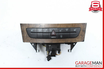 03-09 Mercedes W211 E350 4MATIC Hazard Light Door Lock Control Switch Wood OEM