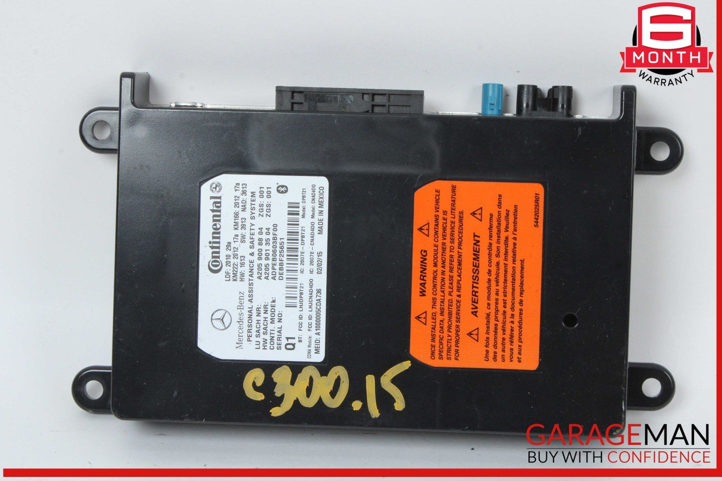 15-19 Mercedes W205 C300 Communication Voice Control Module 2059008804 OEM