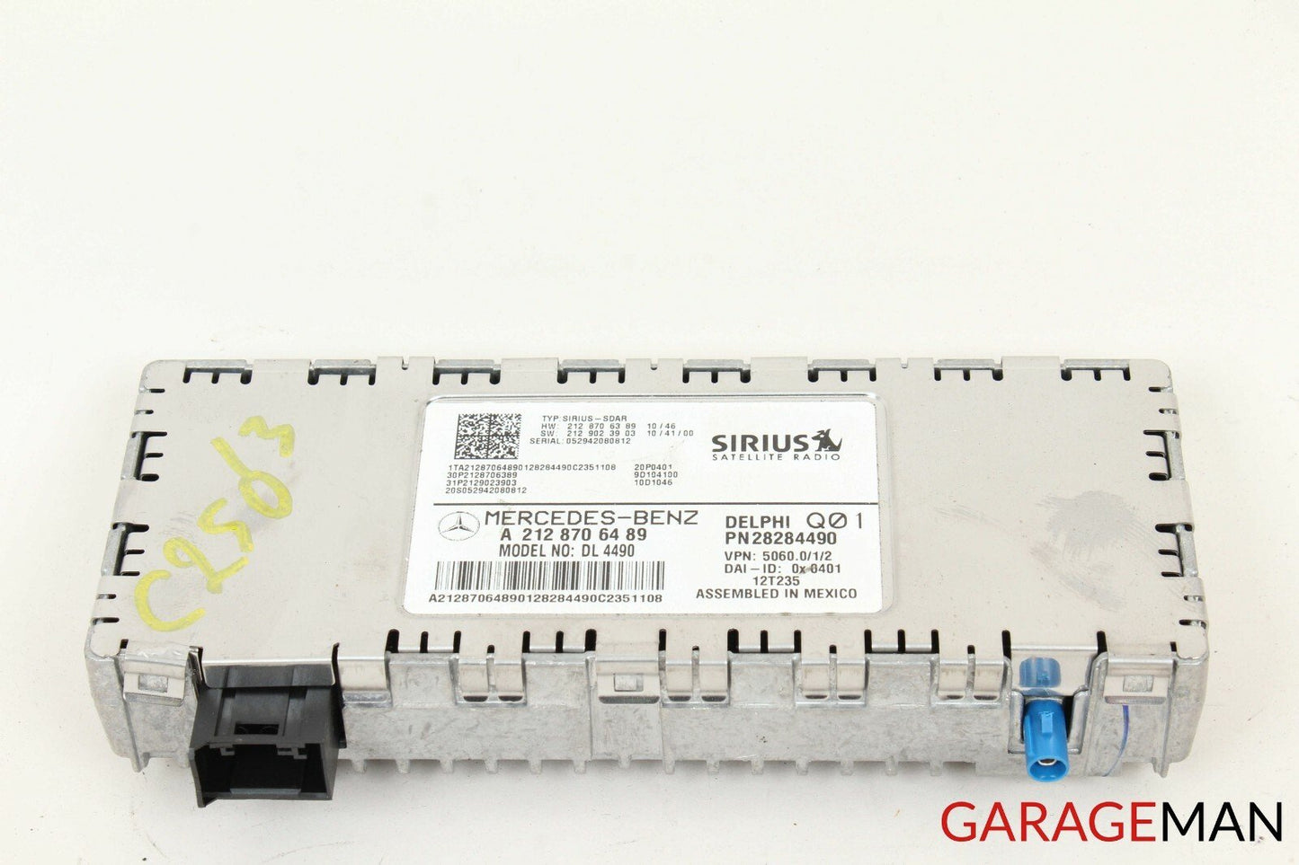 12-14 Mercedes W204 C250 CLS500 Sirius Satellite Radio Receiver Control Module