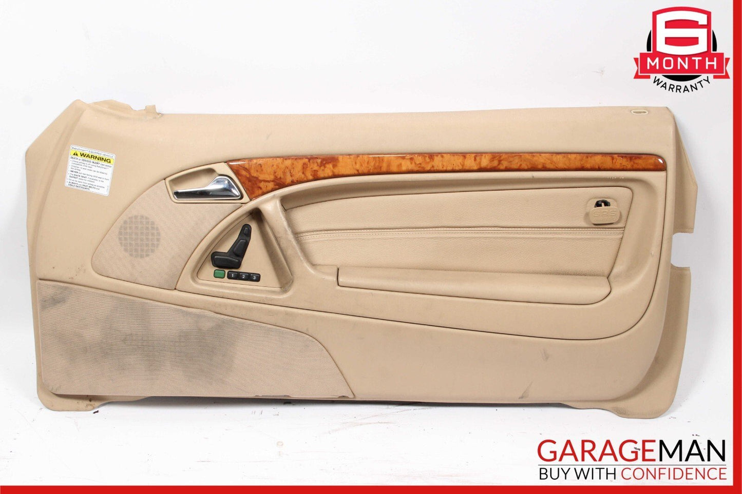 96-02 Mercedes R129 SL500 Front Right Side Interior Door Panel Leather Saffron