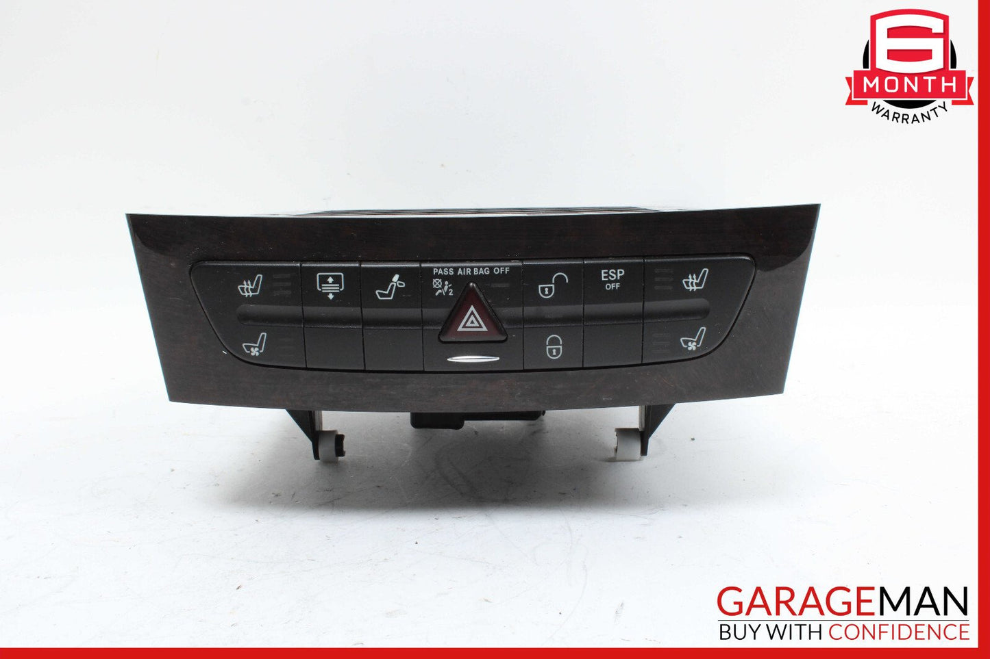 03-09 Mercedes W219 CLS500 Hazard Light Door Lock Control Switch Dark Wood OEM