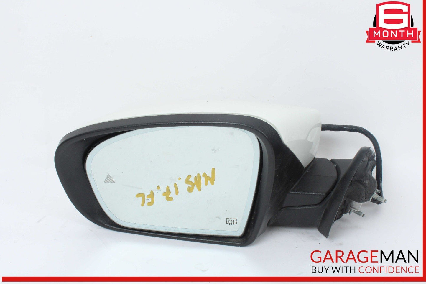 14-17 Maserati Quattroporte Ghibli Front Left Side Mirror Door Rear View White
