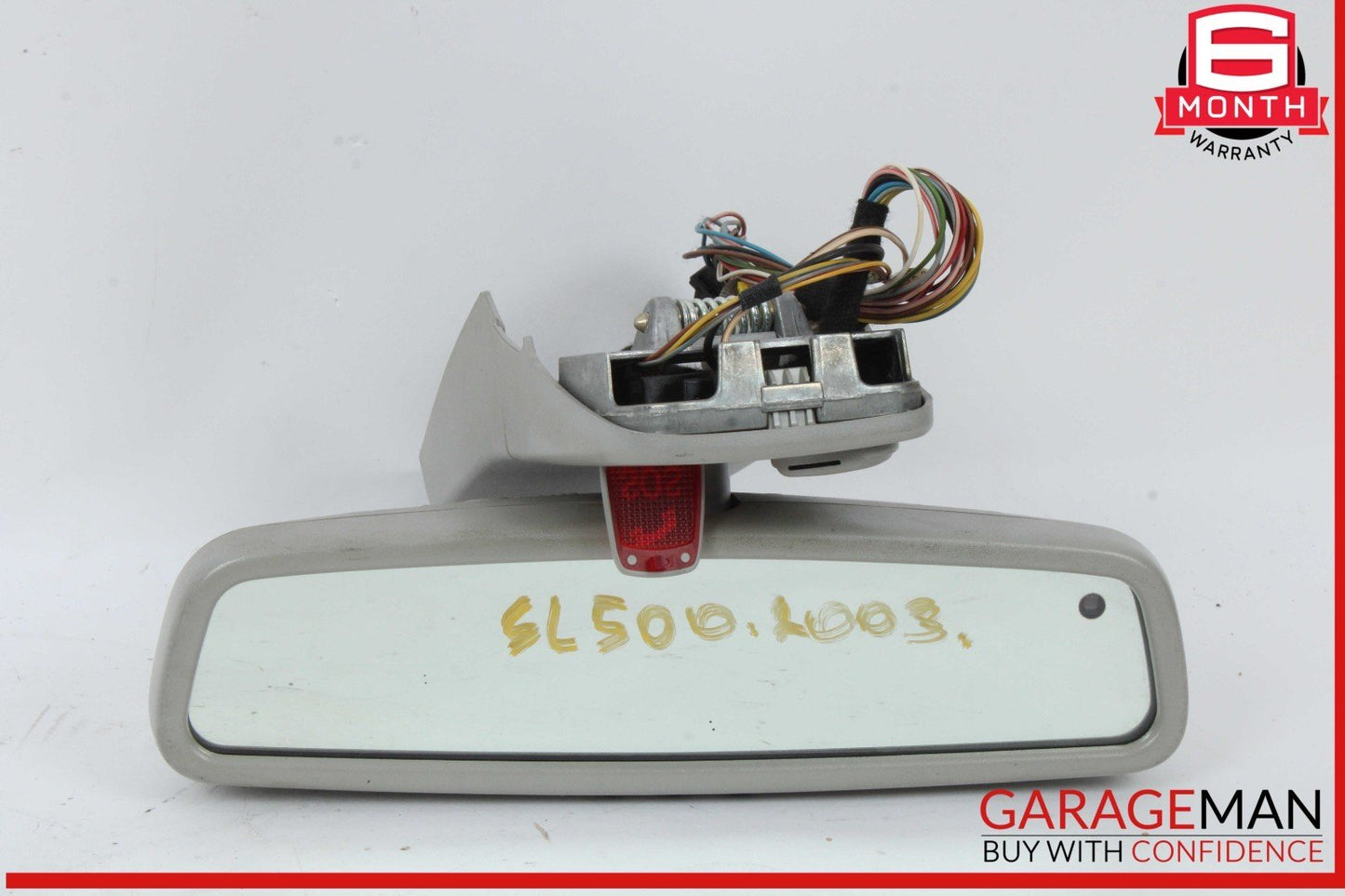 03-06 Mercedes R230 SL500 Interior Front Top Upper Rear View Mirror Gray OEM