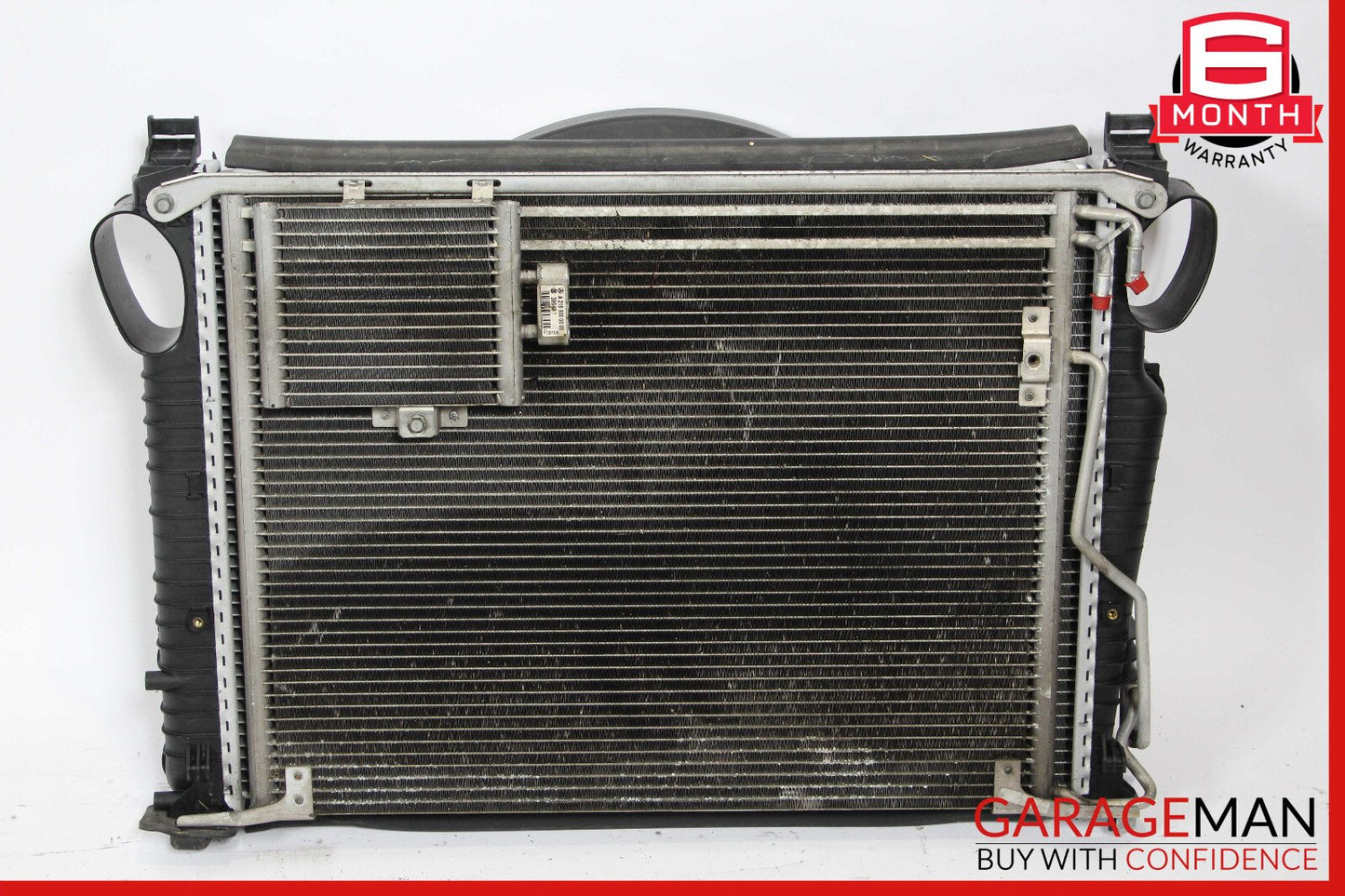 03-06 Mercedes R230 SL500 Engine Motor Cooling Radiator Fan Shroud A/C Condenser