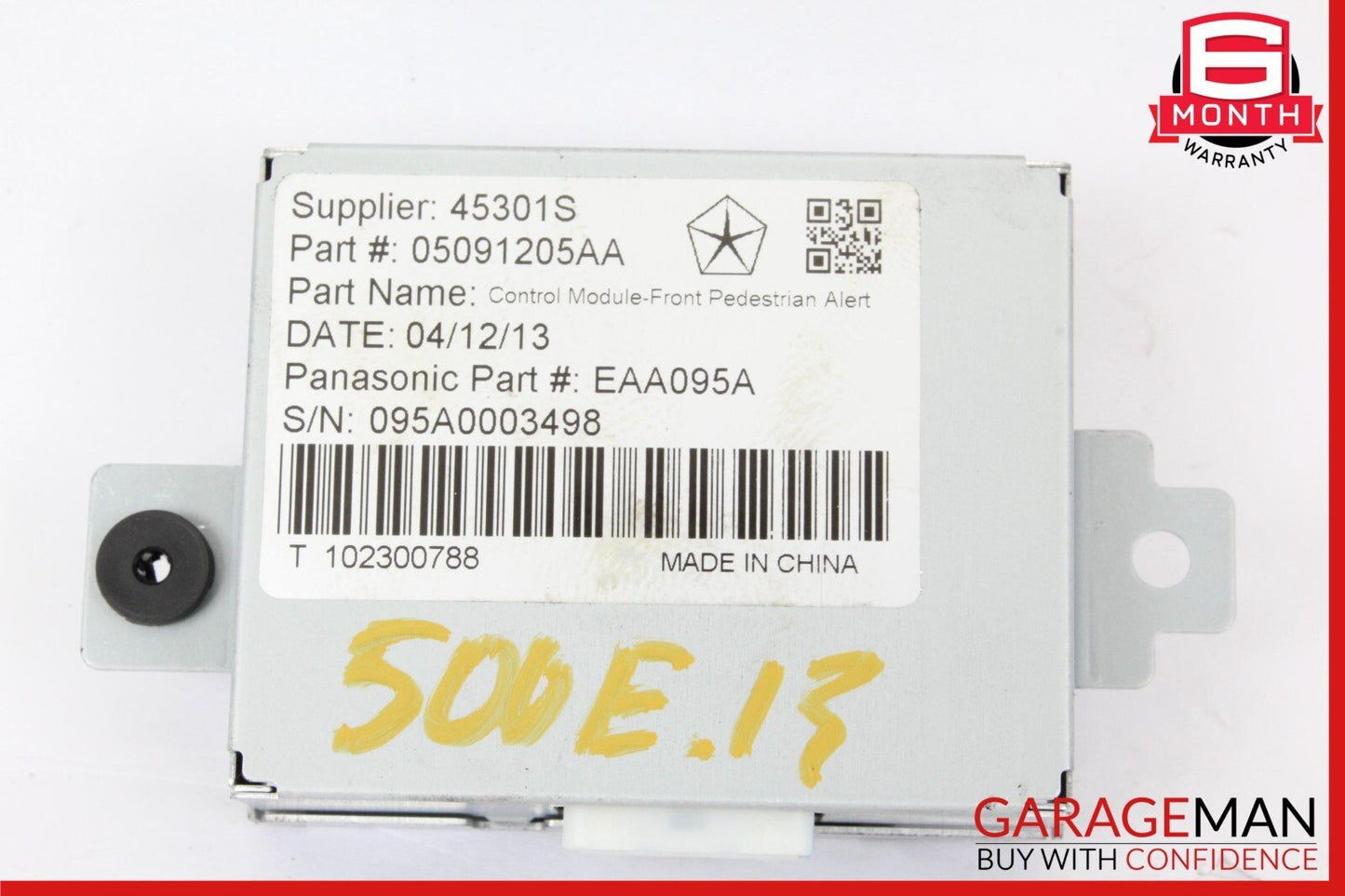 12-19 Fiat 500 Electronic Pedestrian Protection Control Module OEM 05091205AA