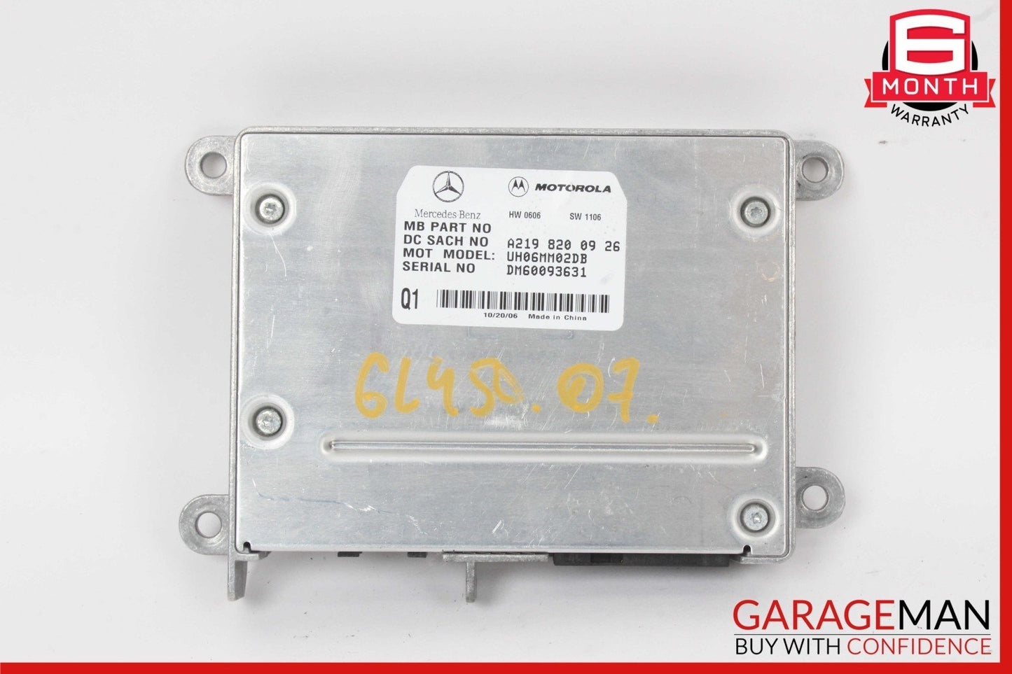 06-12 Mercedes X164 GL450 4MATIC Communication Control Module 2198200926 OEM
