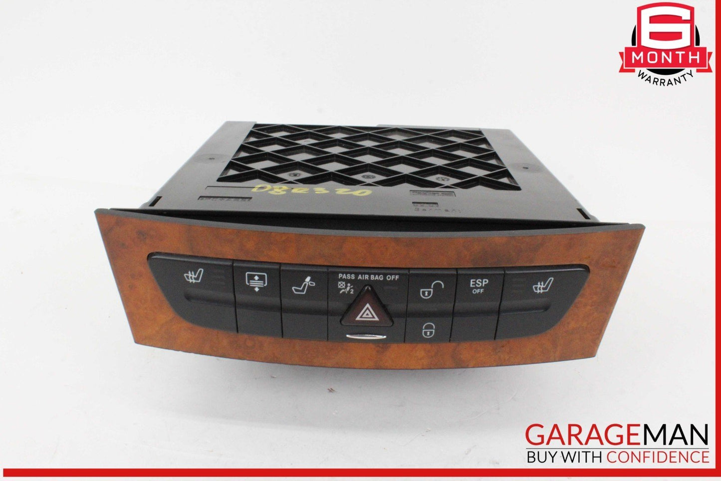 03-09 Mercedes W211 E320 Center Console Hazard Switch Control Panel Wood OEM