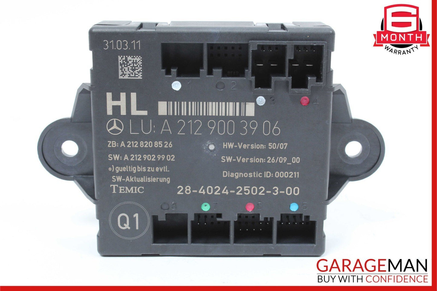 08-18 Mercedes W212 E350 C300 CLS550 Rear Left Side Door Control Module OEM