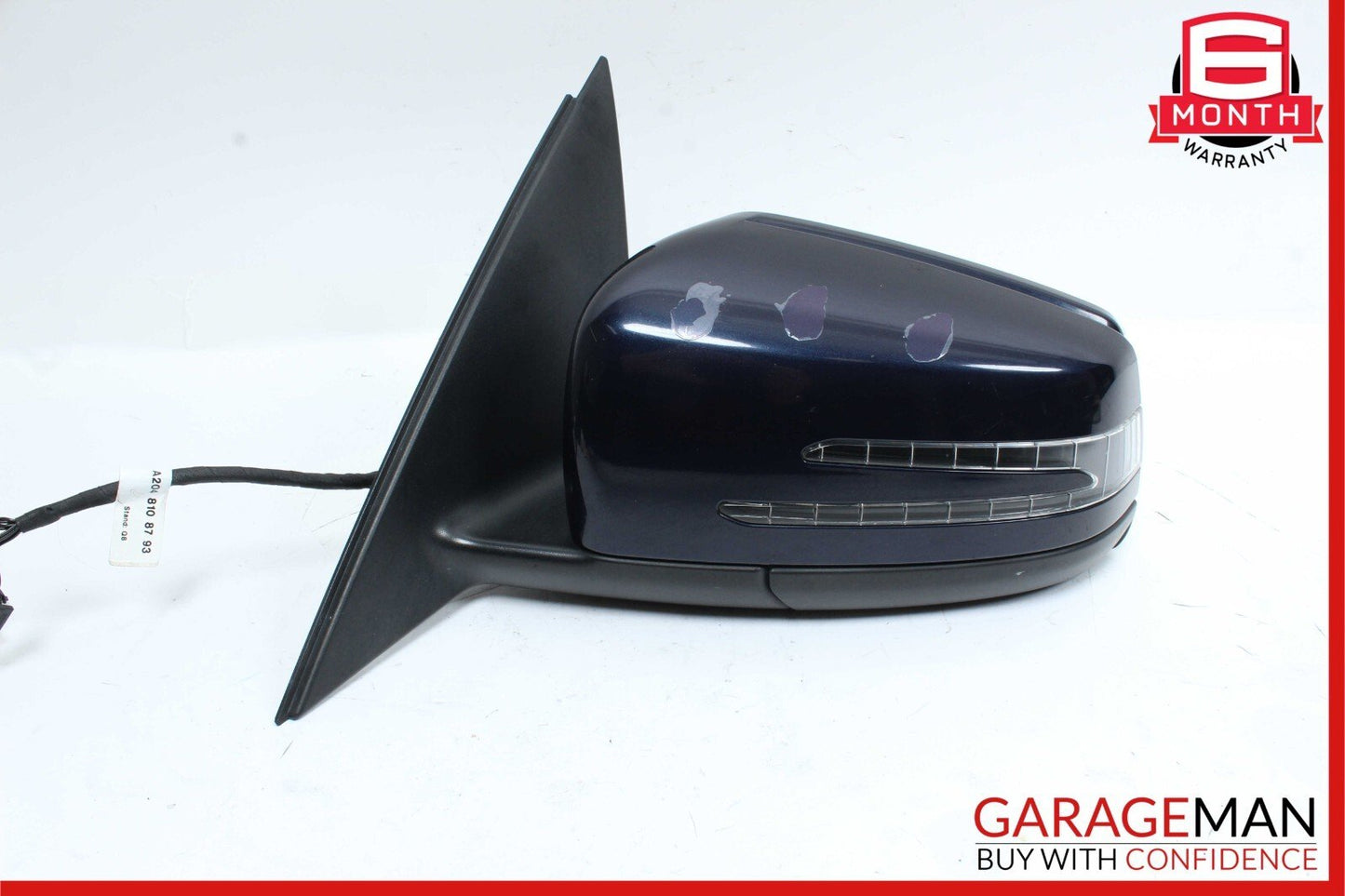 12-14 Mercedes W204 C250 C300 Front Left Side Mirror Door Rear View Blue OEM