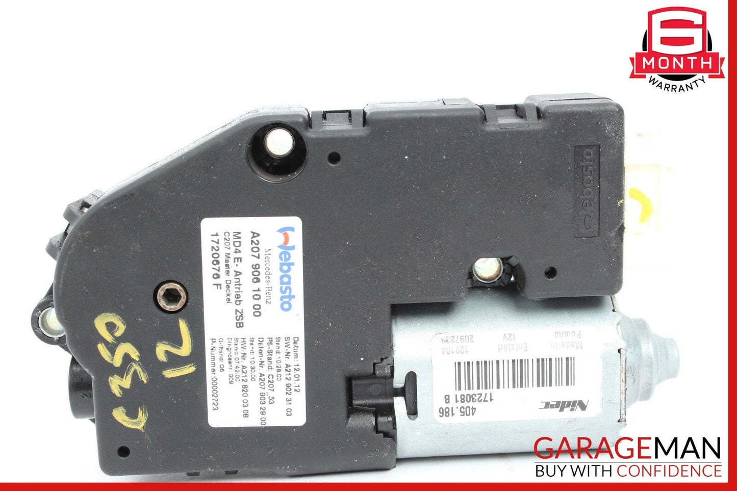 12-15 Mercedes W204 C350 Coupe Pano Panoramic Sunroof Moonroof Motor Power Drive