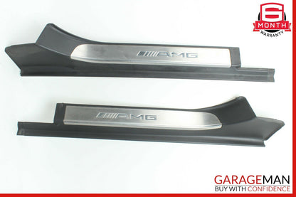 00-02 Mercedes W220 S55 AMG Rear Right & Left Door Sill Scuff Plate Cover Set
