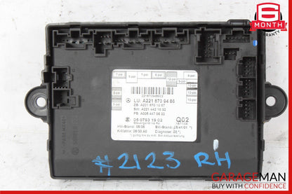 07-13 Mercedes W221 S550 S400 Rear Right or Left Side Door Control Module Unit