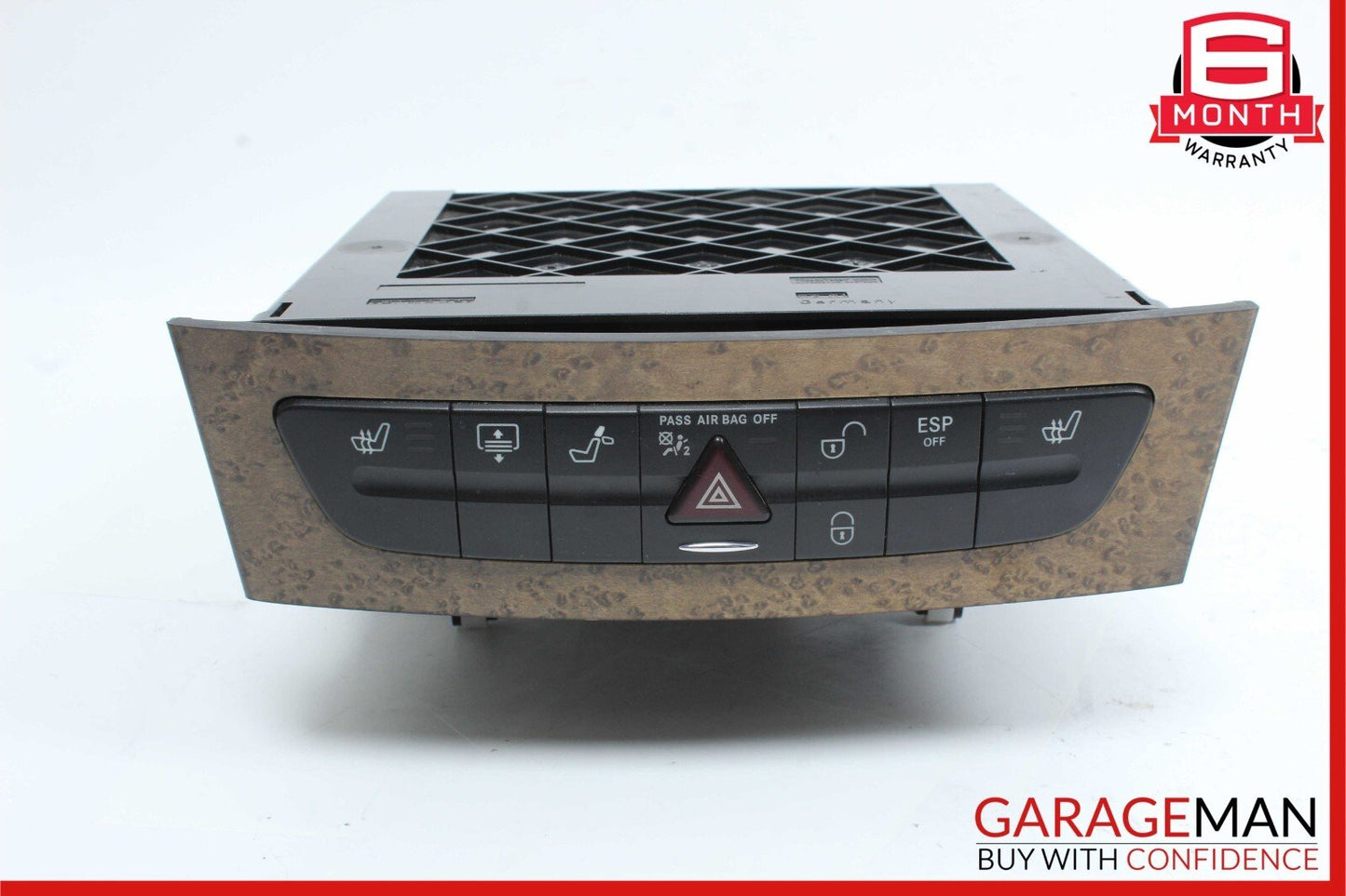 03-09 Mercedes CLS500 E350 E63 AMG Hazard Switch Control Panel Trim Walnut