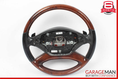 10-13 Mercedes W221 S550 S600 Steering Wheel w/ Paddle Shifters Wood Anthracite