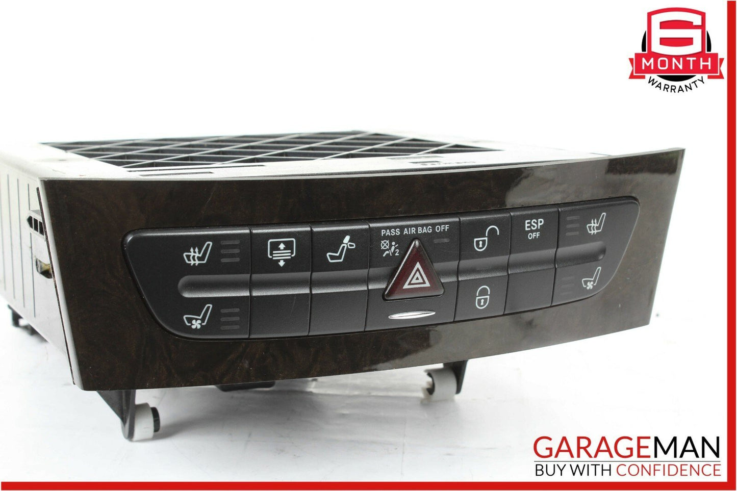 03-09 Mercedes W219 CLS500 Hazard Light Door Lock Control Panel Switch Trim Wood
