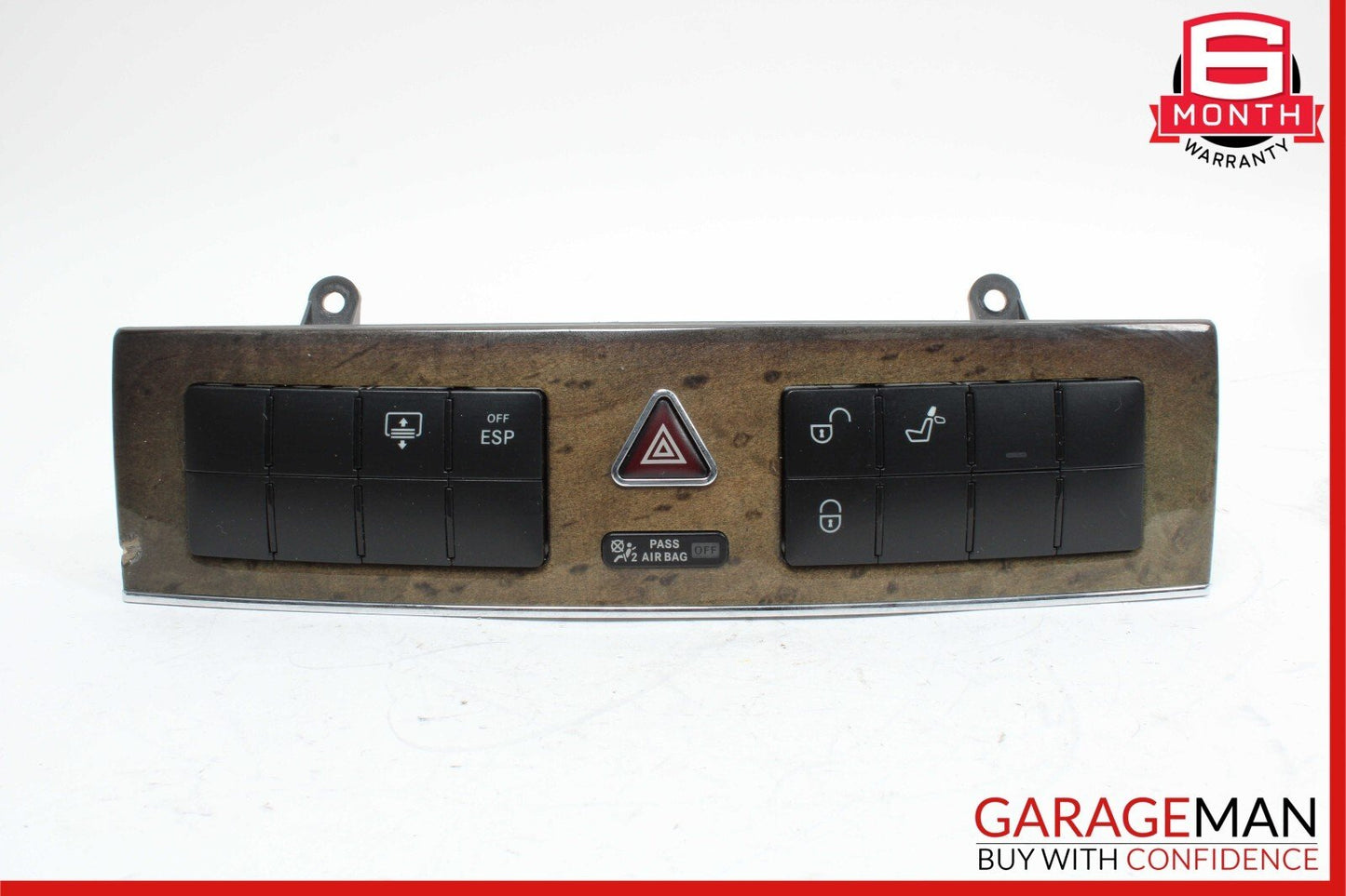 05-07 Mercedes W203 C230 C55 Dash Door Lock Hazard Light Control Switch Walnut