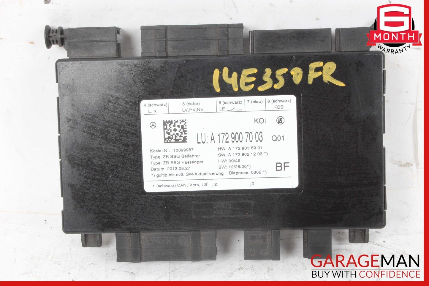08-20 Mercedes W207 E350 C300 Front Right Passenger Side Seat Control Module OEM
