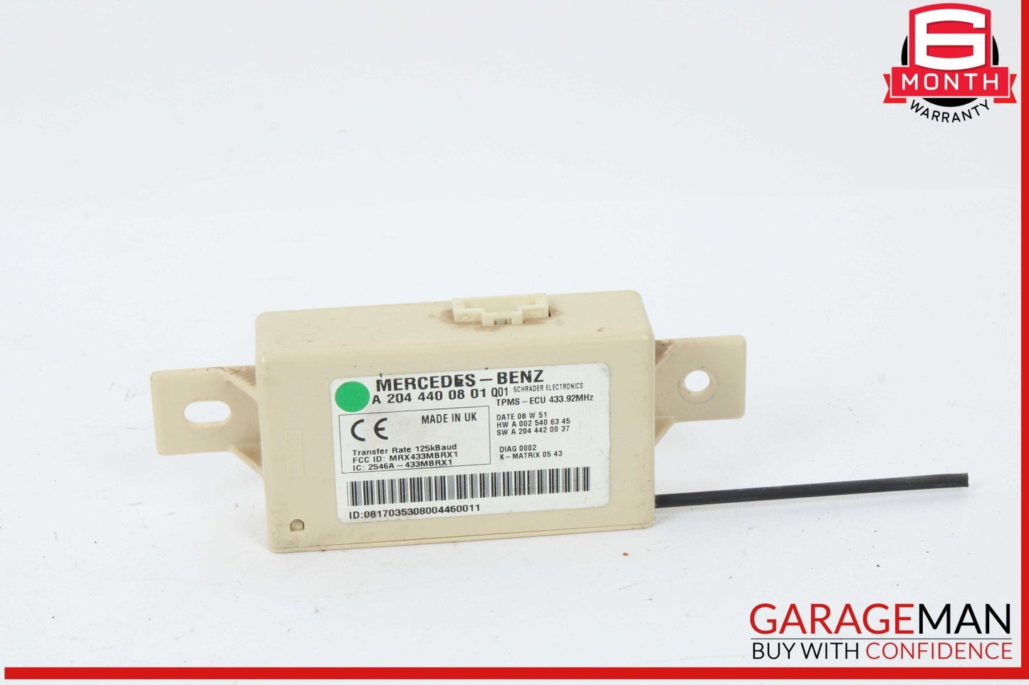 08-11 Mercedes W204 C300 C350 Tire Pressure Monitoring System TPMS Receiver OEM