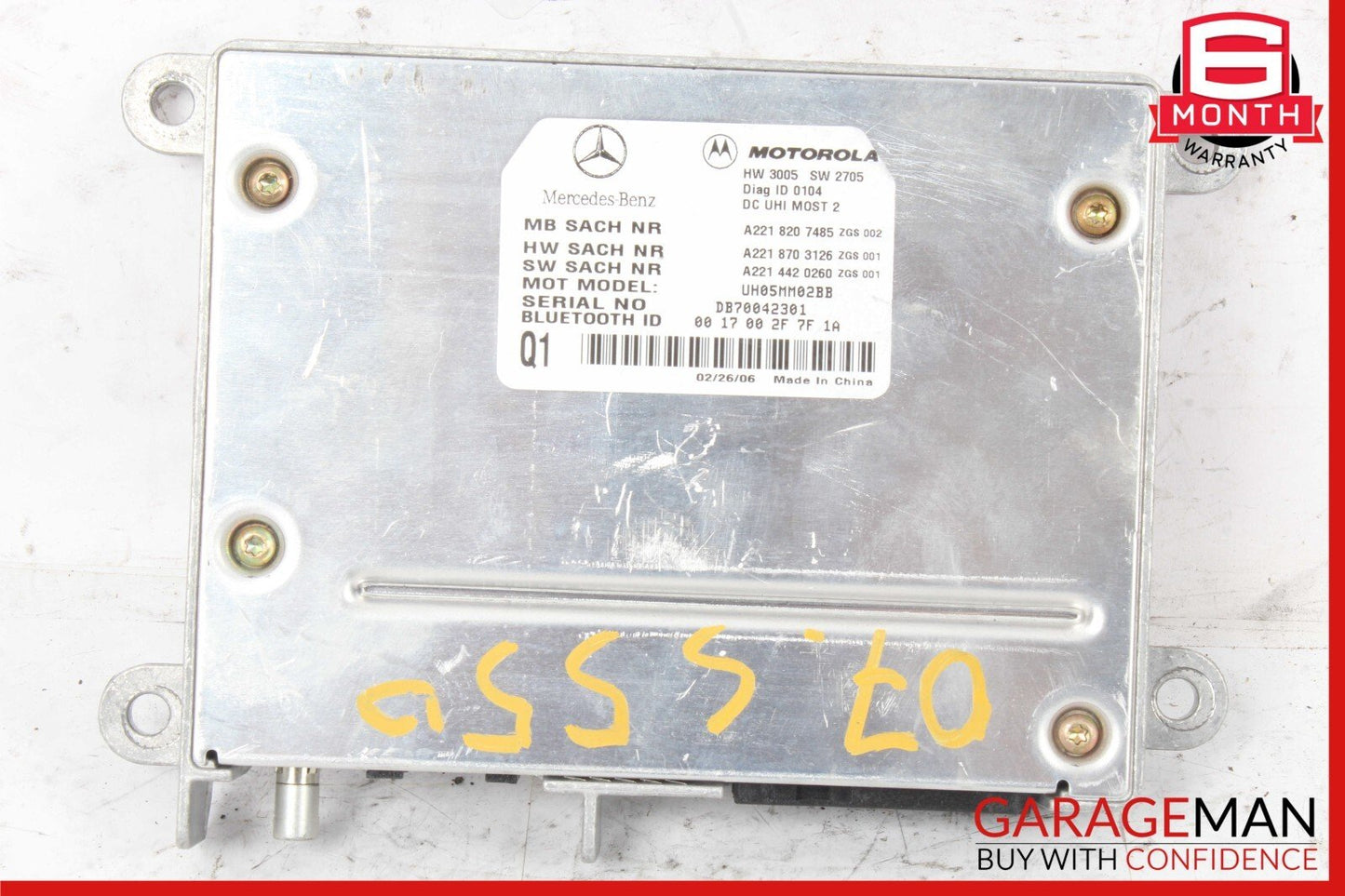 07-13 Mercedes W221 S550 S600 S63 AMG Motorola Bluetooth Control Module Unit
