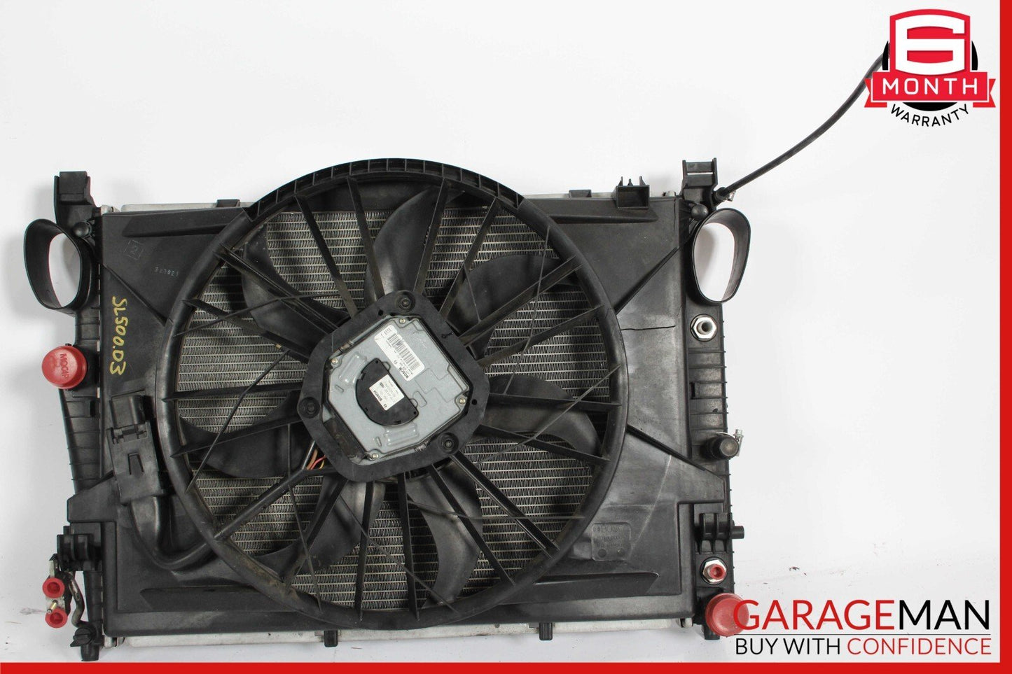 03-06 Mercedes R230 SL500 Engine Motor Cooling Radiator Fan Shroud A/C Condenser