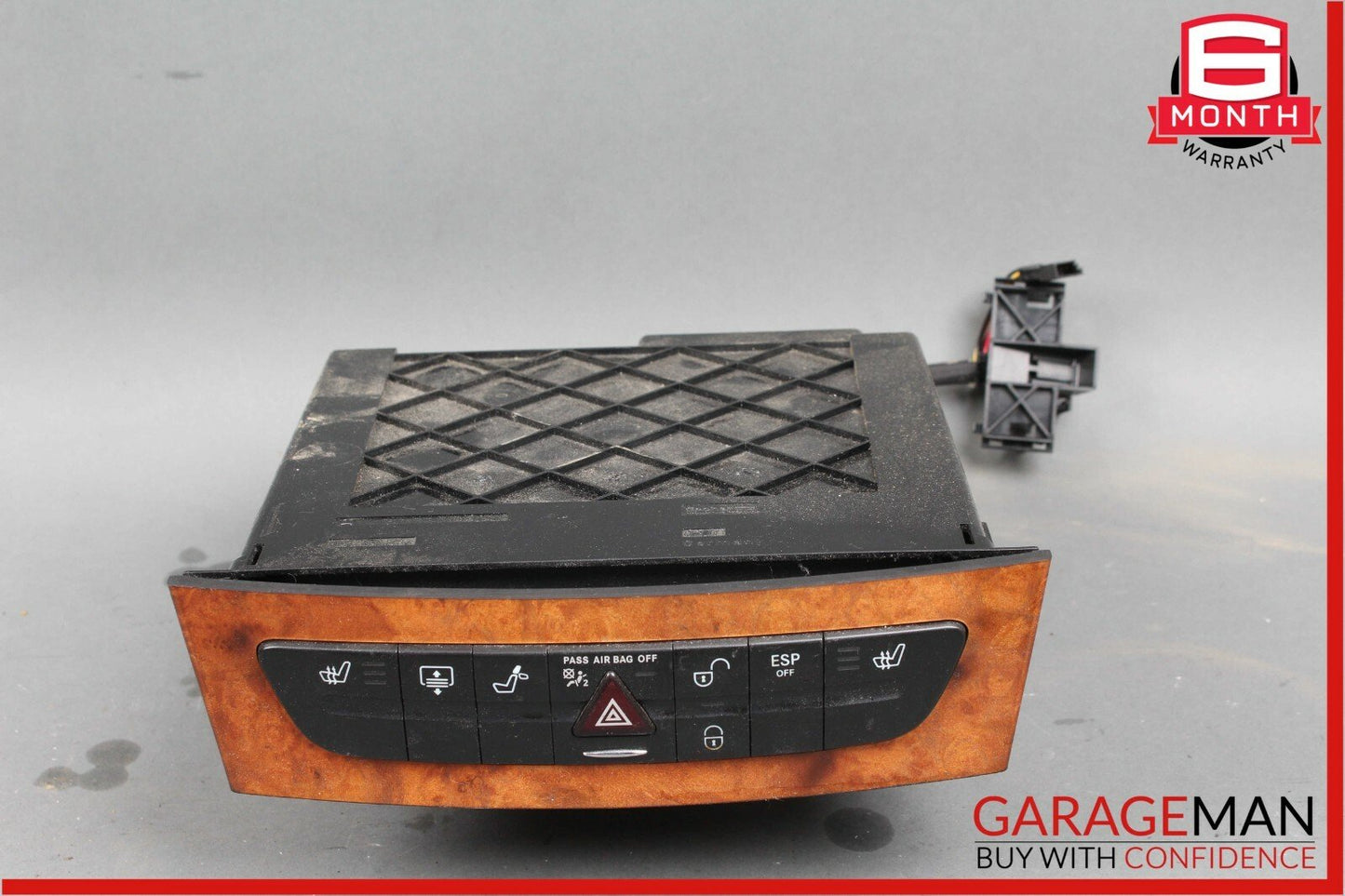 03-09 Mercedes W211 E350 CLS500 Hazard Light Door Lock Control Switch Dark Wood