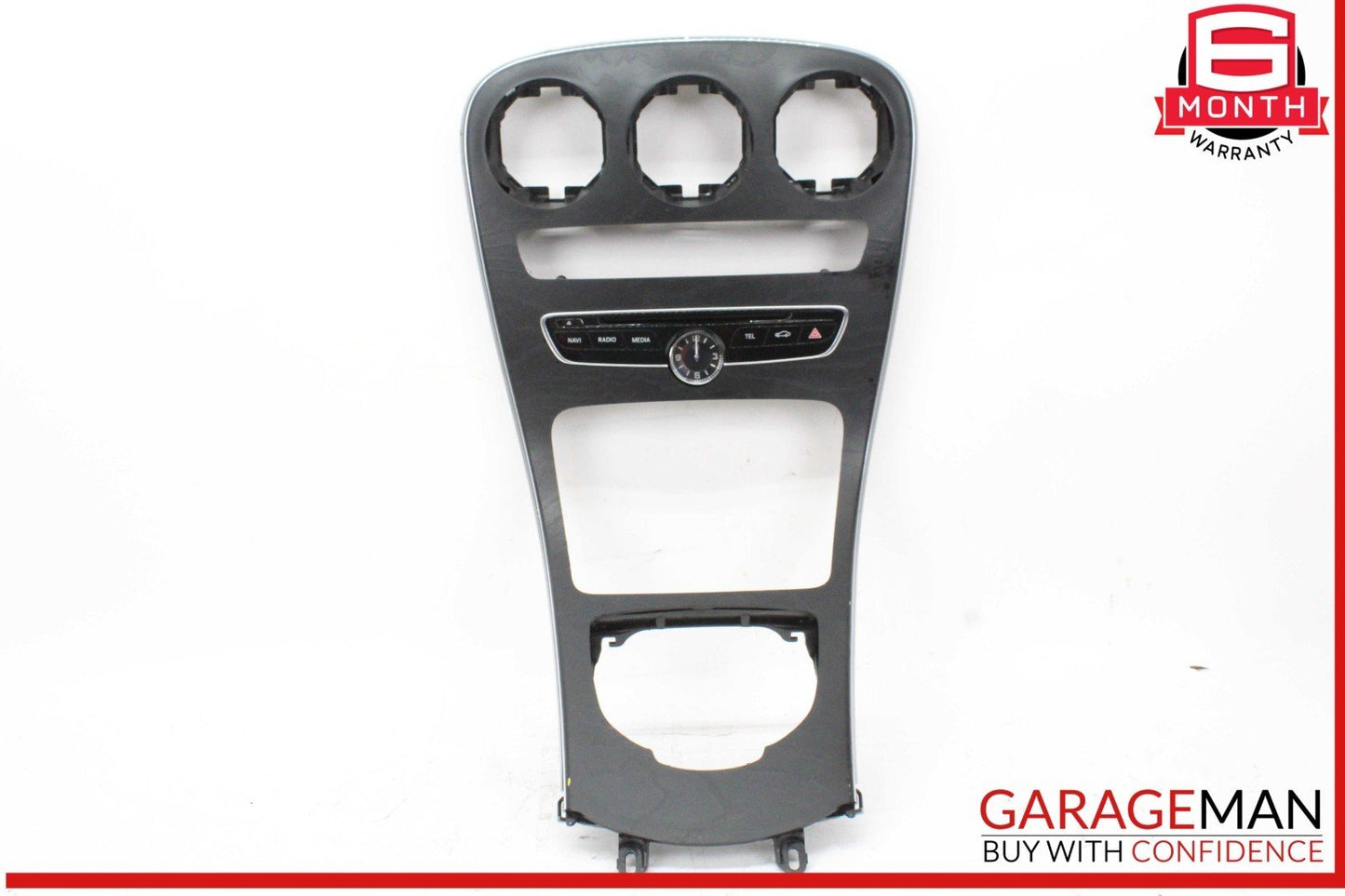 15-18 Mercedes W205 C300 Center Console Trim Bezel w/ Control Switch & Clock OEM