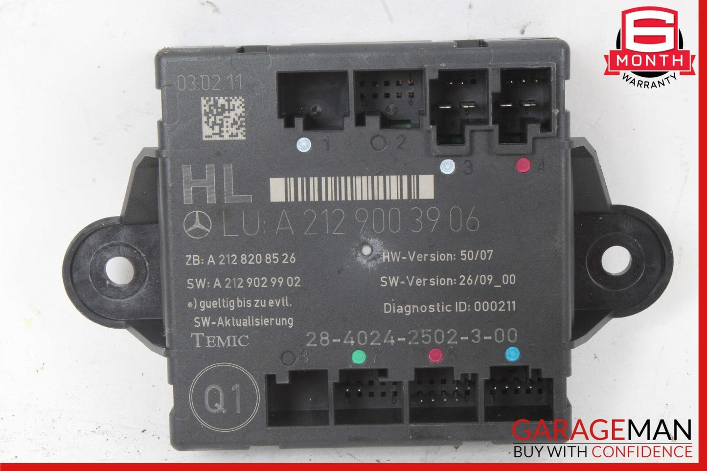08-18 Mercedes W212 E350 C350 CLS550 Rear Left Side Door Control Module OEM