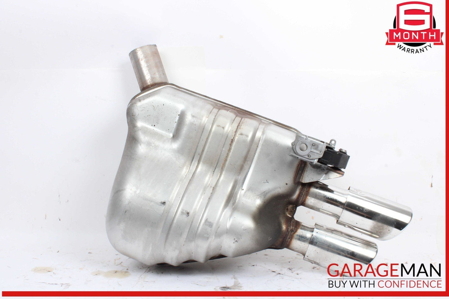 08-12 Audi S5 4.2L Engine Rear Left Driver Side Exhaust Muffler Pipe w/ Tips OEM