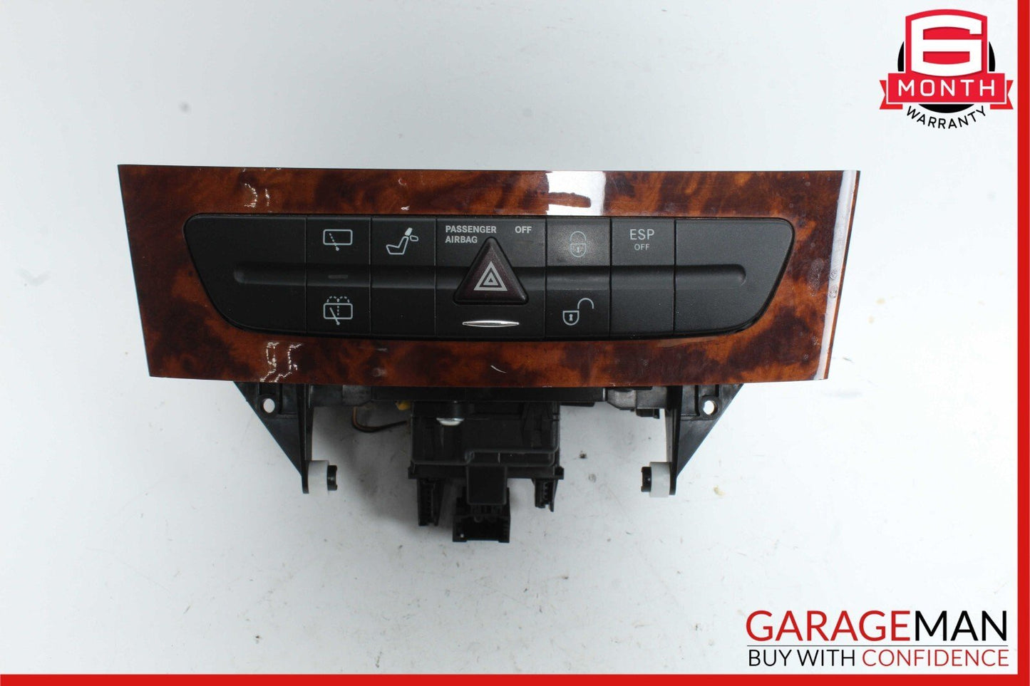 03-09 Mercedes W211 E320 E55 AMG Hazard Light Door Lock Control Switch Wood OEM