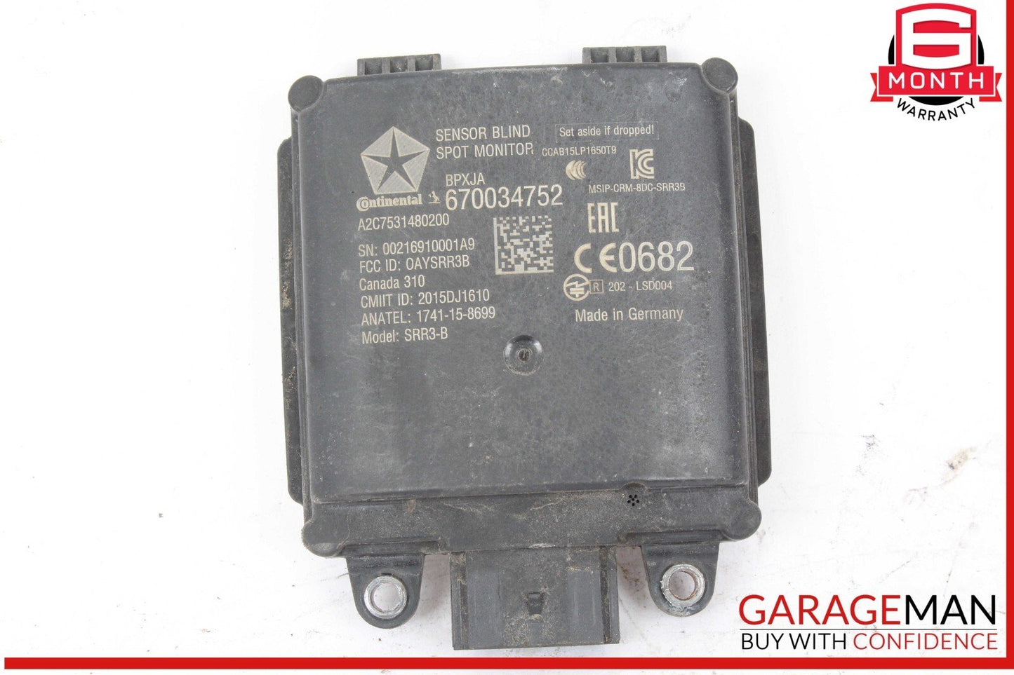 17-20 Maserati Levante Rear Left / Right Blind Spot Radar Module 670034752