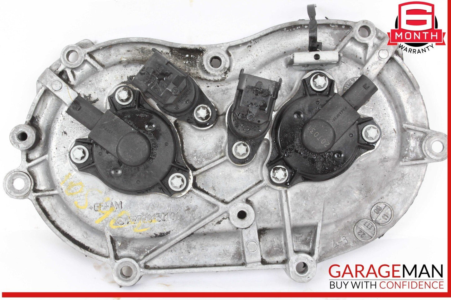 06-13 Mercedes W221 S400 Hybrid Front Right Engine Timing Chain Cover Plate OEM