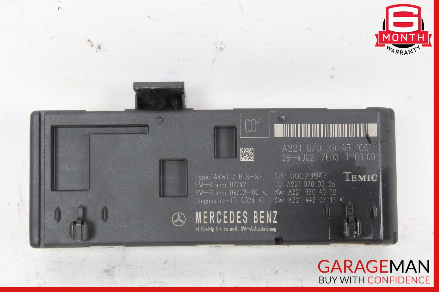 07-14 Mercedes W221 S63 CL550 Trunk Release Remote Open Close Module OEM