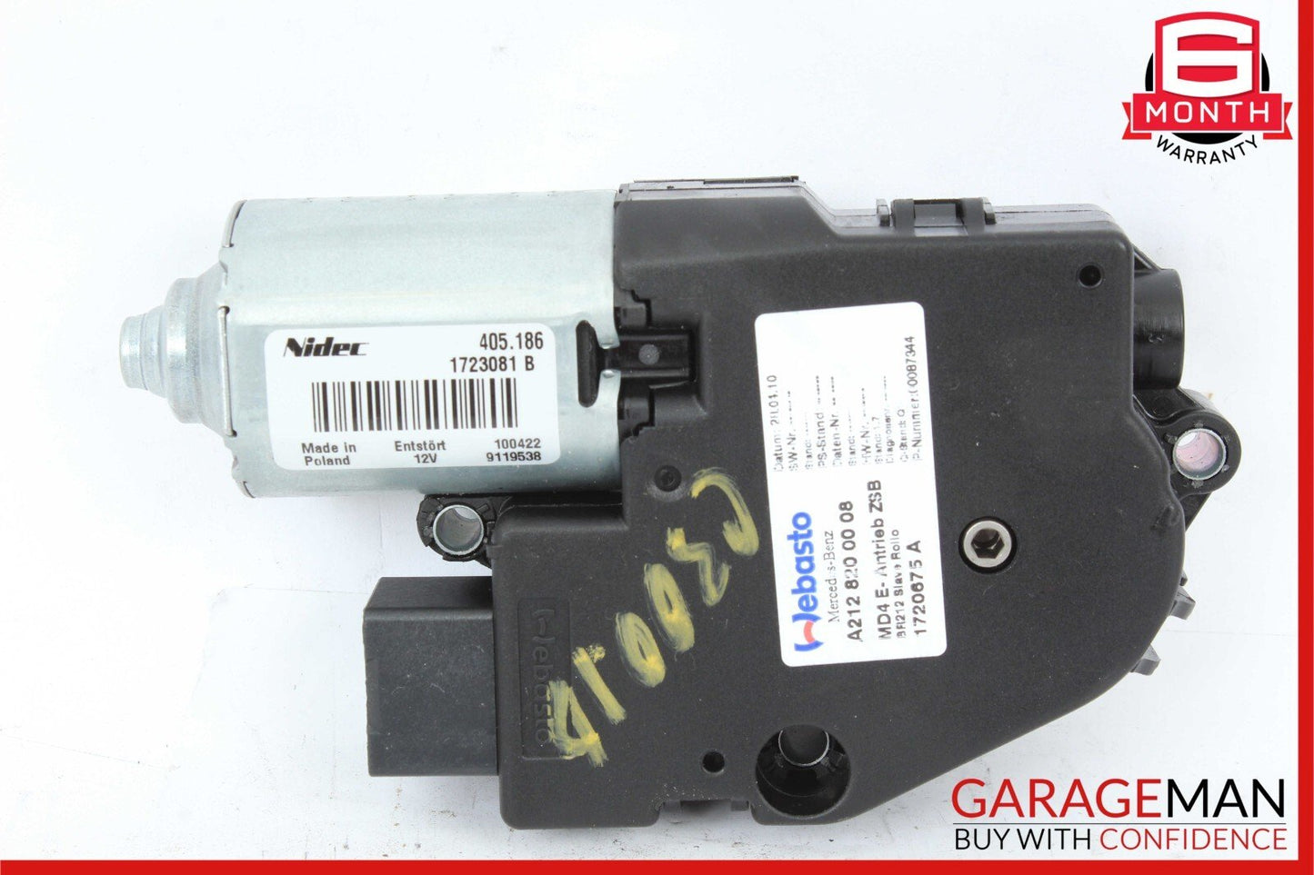 10-17 Mercedes W212 E350 C250 Roof Sun Shade Screen Roller Blind Motor OEM
