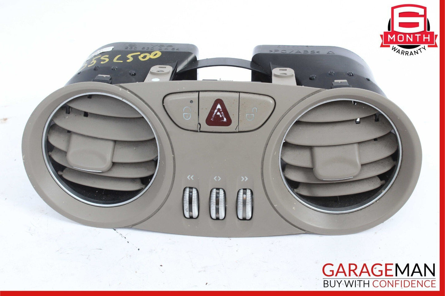 03-06 Mercedes R230 SL500 SL55 AMG Center Dashboard Hazard AC Air Vent Beige OEM