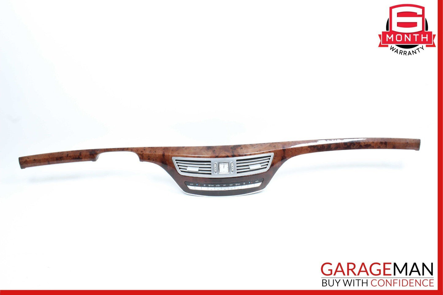 07-14 Mercedes W221 S550 Center Dash Heater Switch Control Panel Assembly Wood