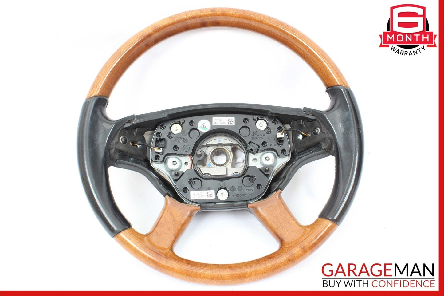07-10 Mercedes W221 S550 CL550 4 Spoke Steering Wheel With Paddle Shifters Wood