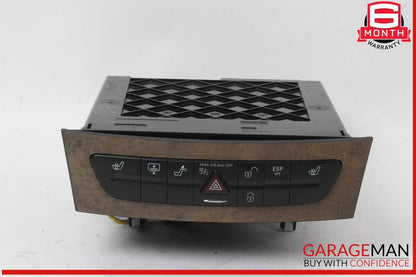 07-09 Mercedes W211 E350 CLS550 E63 AMG Hazard Switch Control Panel Wood OEM