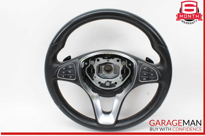 15-18 Mercedes W205 C300 GLC300 Steering Wheel Black w/ Paddle Shifters OEM