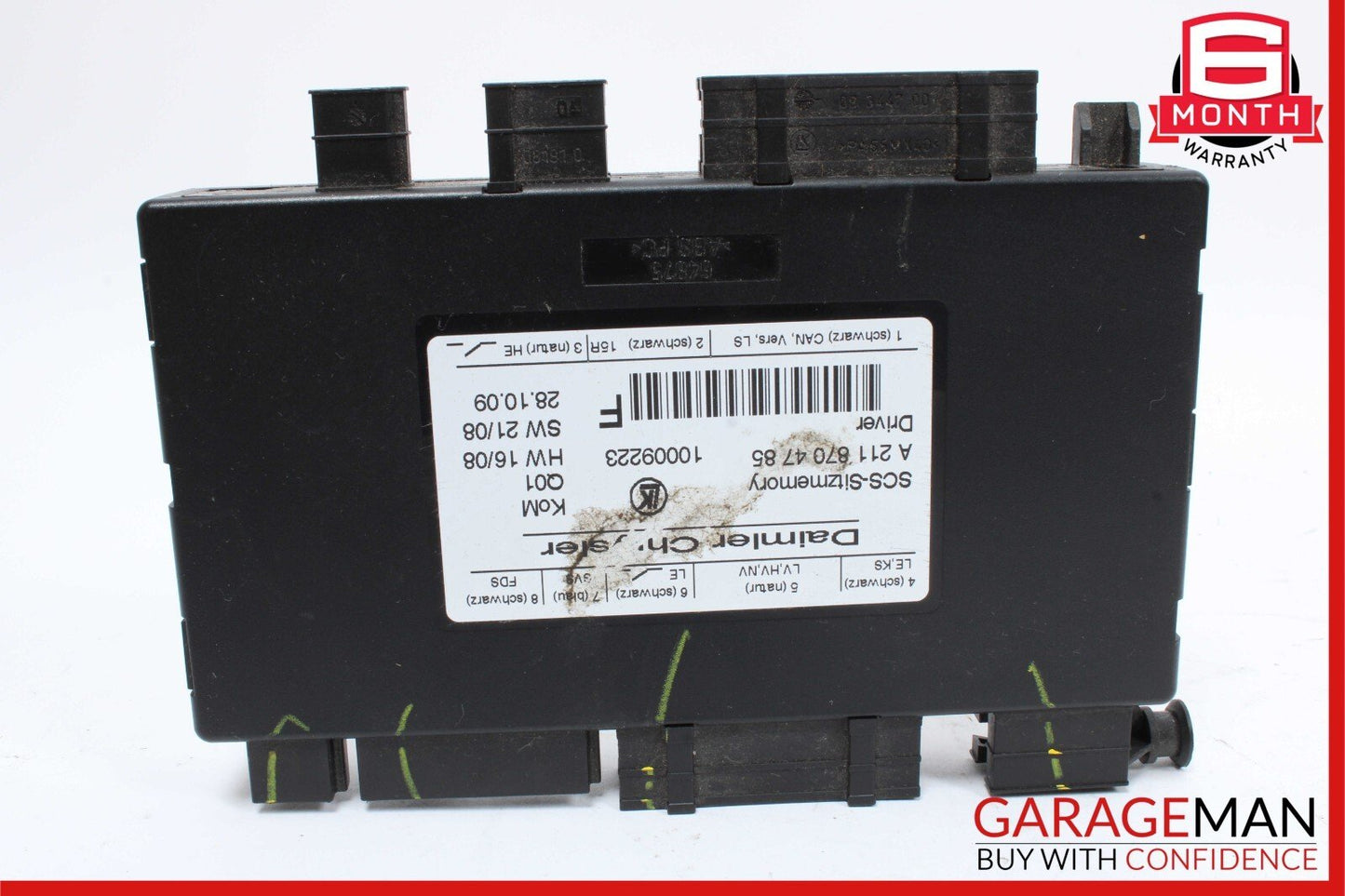 03-12 Mercedes GL450 E320 SLK280 GL550 Front Left Seat Control Module Unit