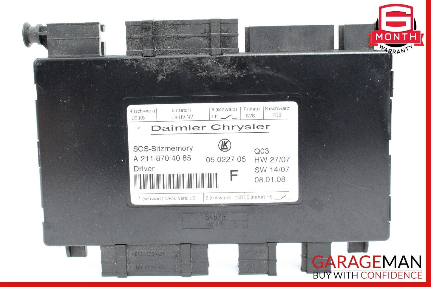 03-12 Mercedes SLK350 E350 CLS550 E320 Front Left Side Seat Control Module OEM