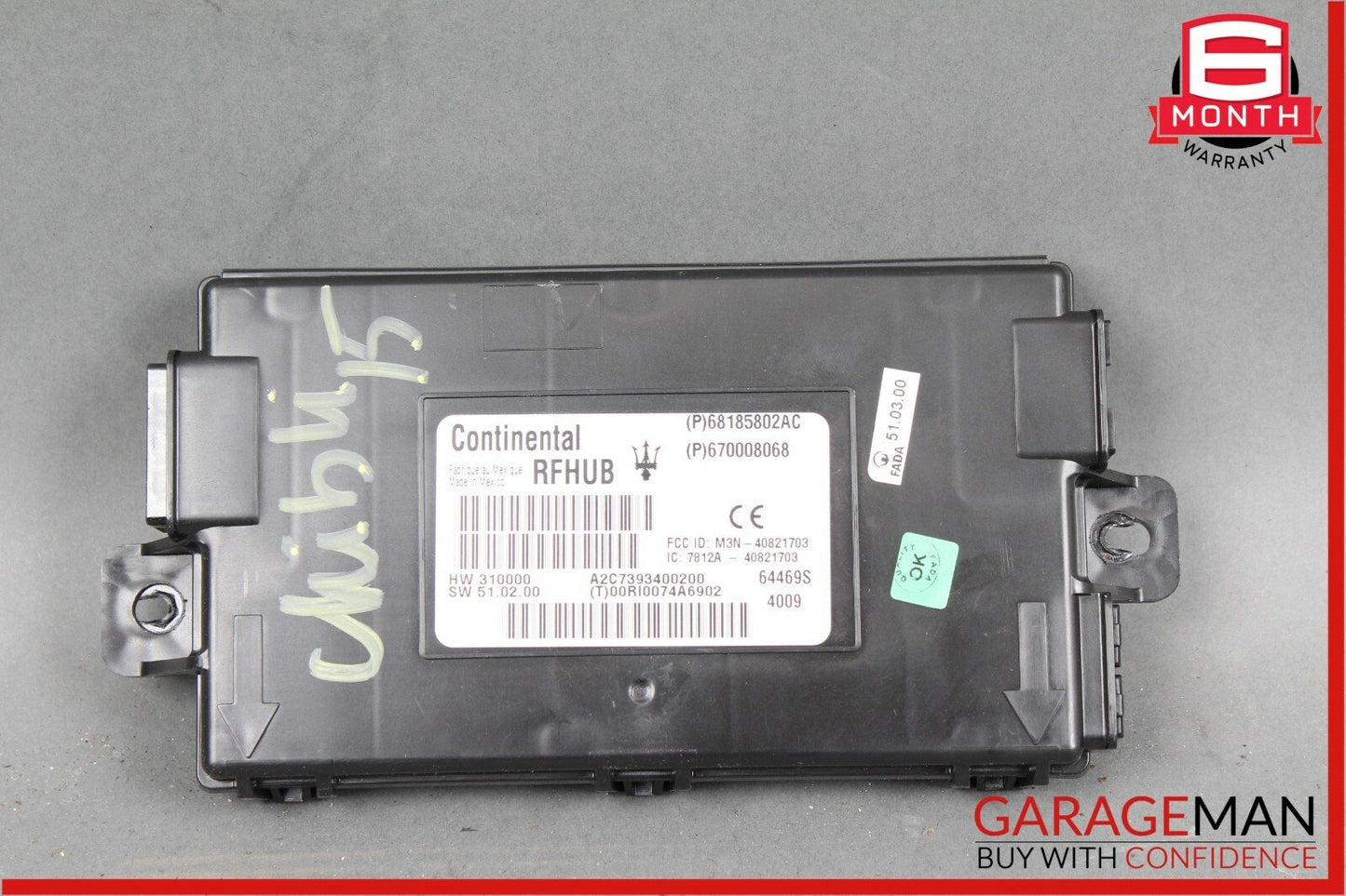 14-17 Maserati Ghibli HUB Passive Entry Control Module 670008068 OEM