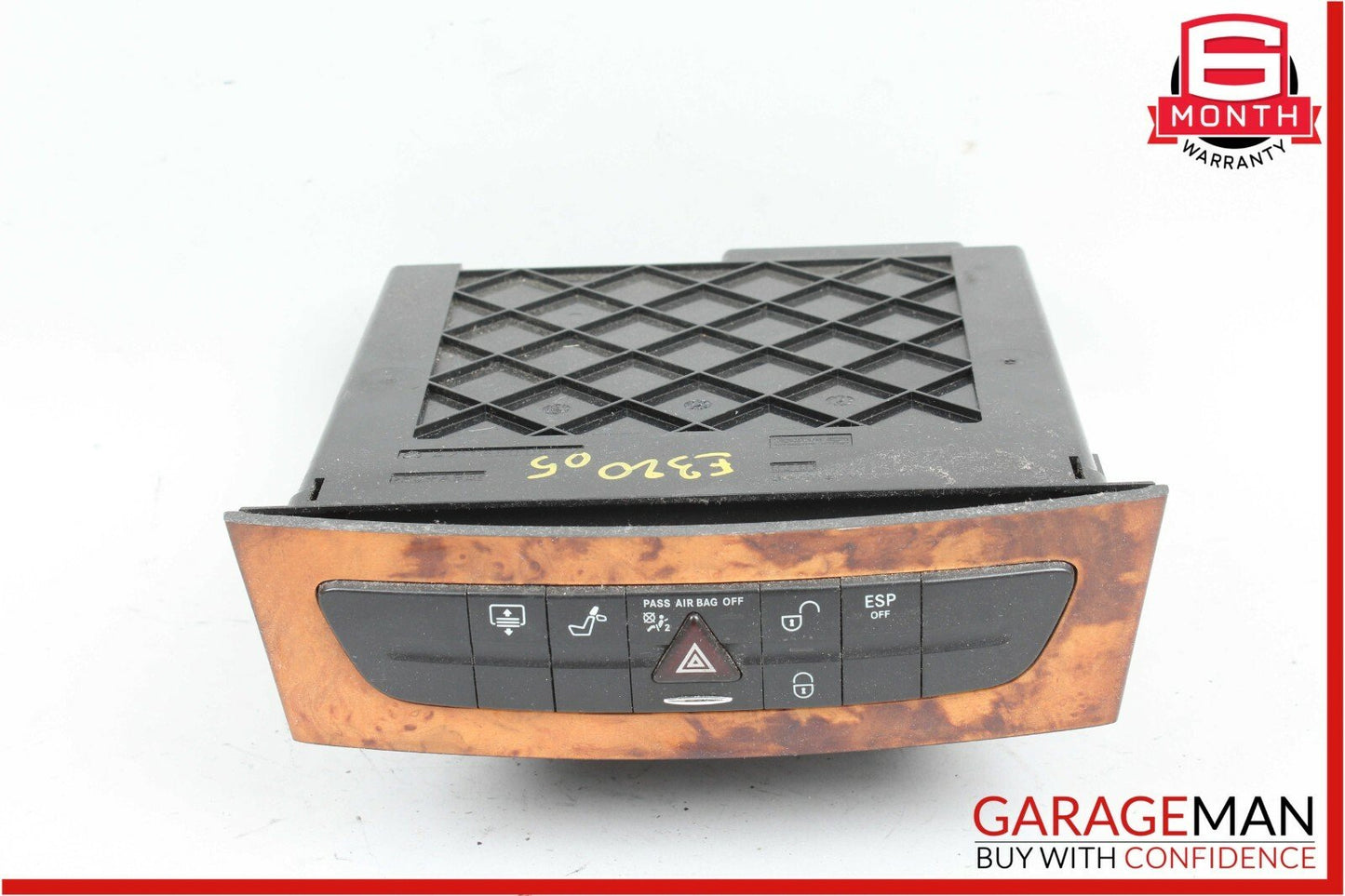 03-09 Mercedes W211 E550 E320 CLS550 Hazard Light Door Lock Control Switch Wood