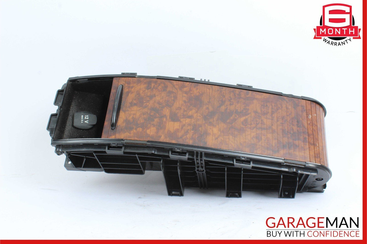 06-11 Mercedes W219 CLS350 Rear Center Console Storage Armrest Compartment Wood