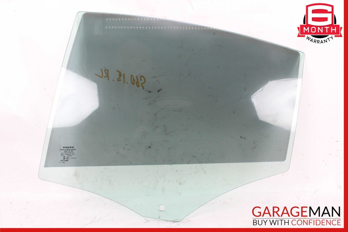11-18 Volvo S60 V60 Rear Left Driver Side Door Window Glass 31385418 OEM