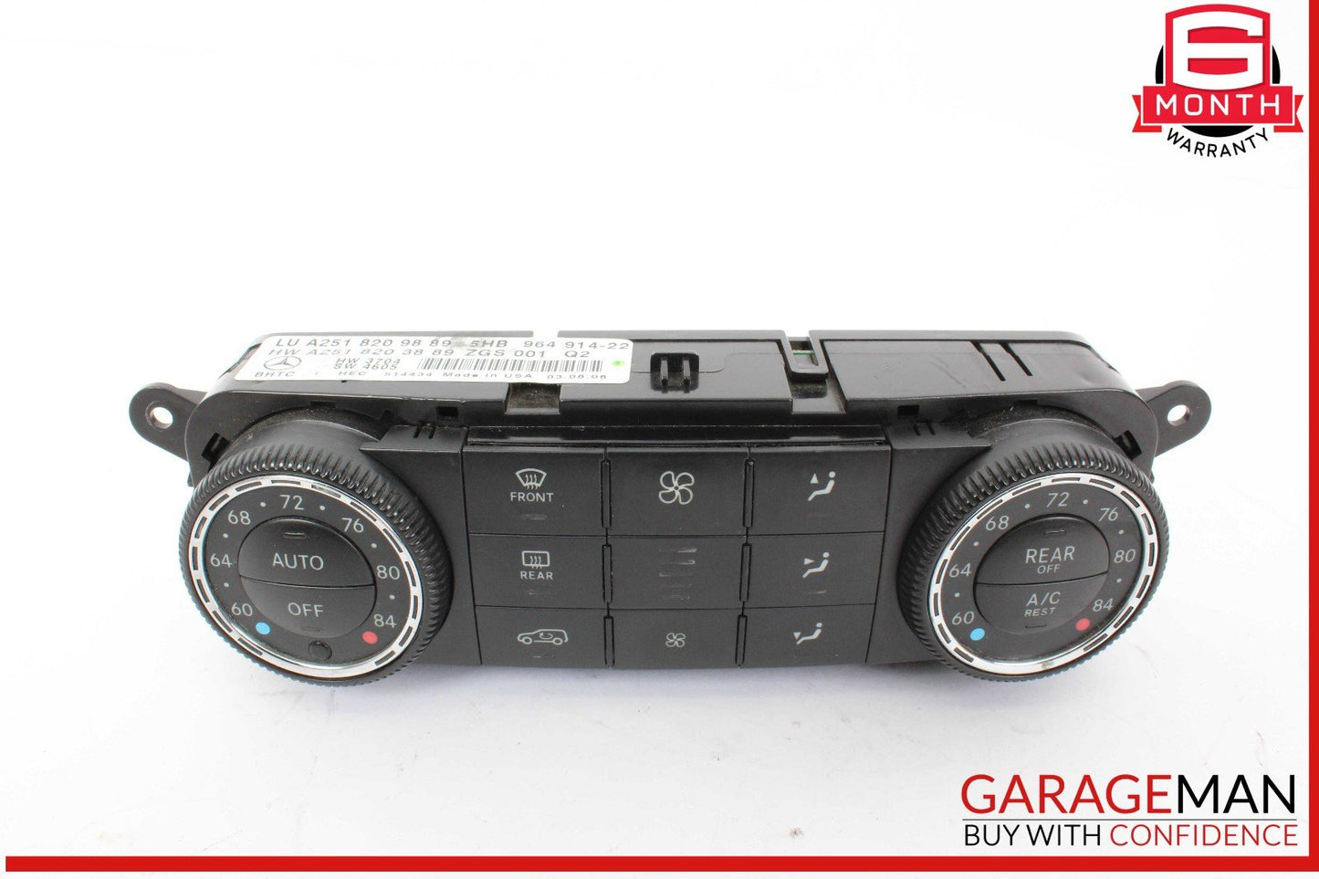 06-13 Mercedes X164 GL450 ML500 A/C AC Heater Climate Control Switch OEM